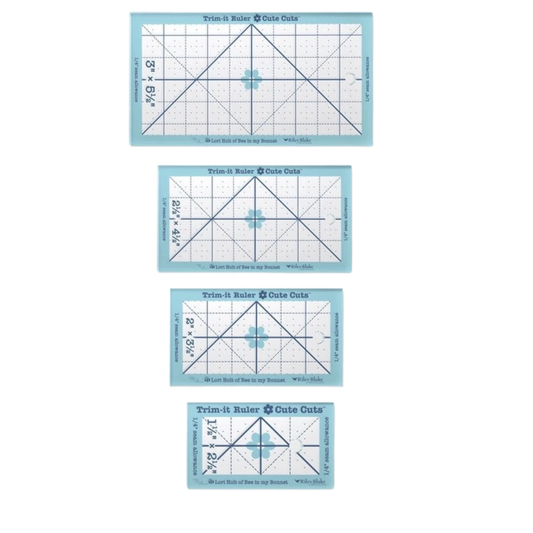 Lori Holt Cute Cuts™ Trim-it™ Ruler Small Rectangle Set of 4 for precise cutting, marking and patchwork