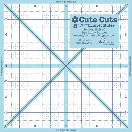 Lori Holt Trim It Ruler Square 216 mm x 216 mm Ruler for precise cutting, marking and patchwork