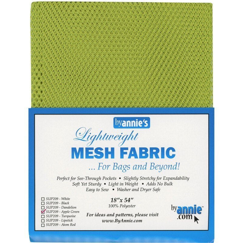 Mesh Fabric-Apple Green for bag making, sewing and creative projects