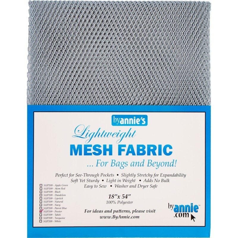 Mesh Fabric-Pewter for bag making, sewing and creative projects