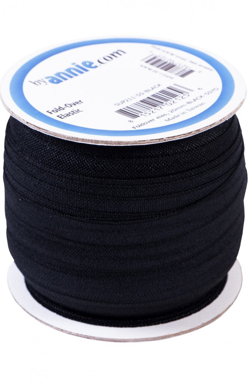 Fold Over Elastic - 19 mm for garments, sewing and bag making projects