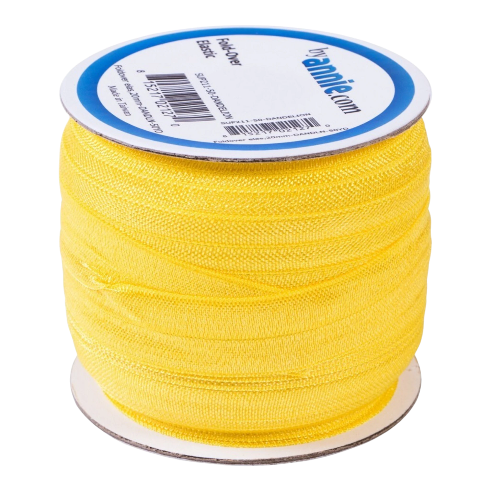 Fold Over Elastic - 19 mm Dandelion for garments, sewing and bag making projects