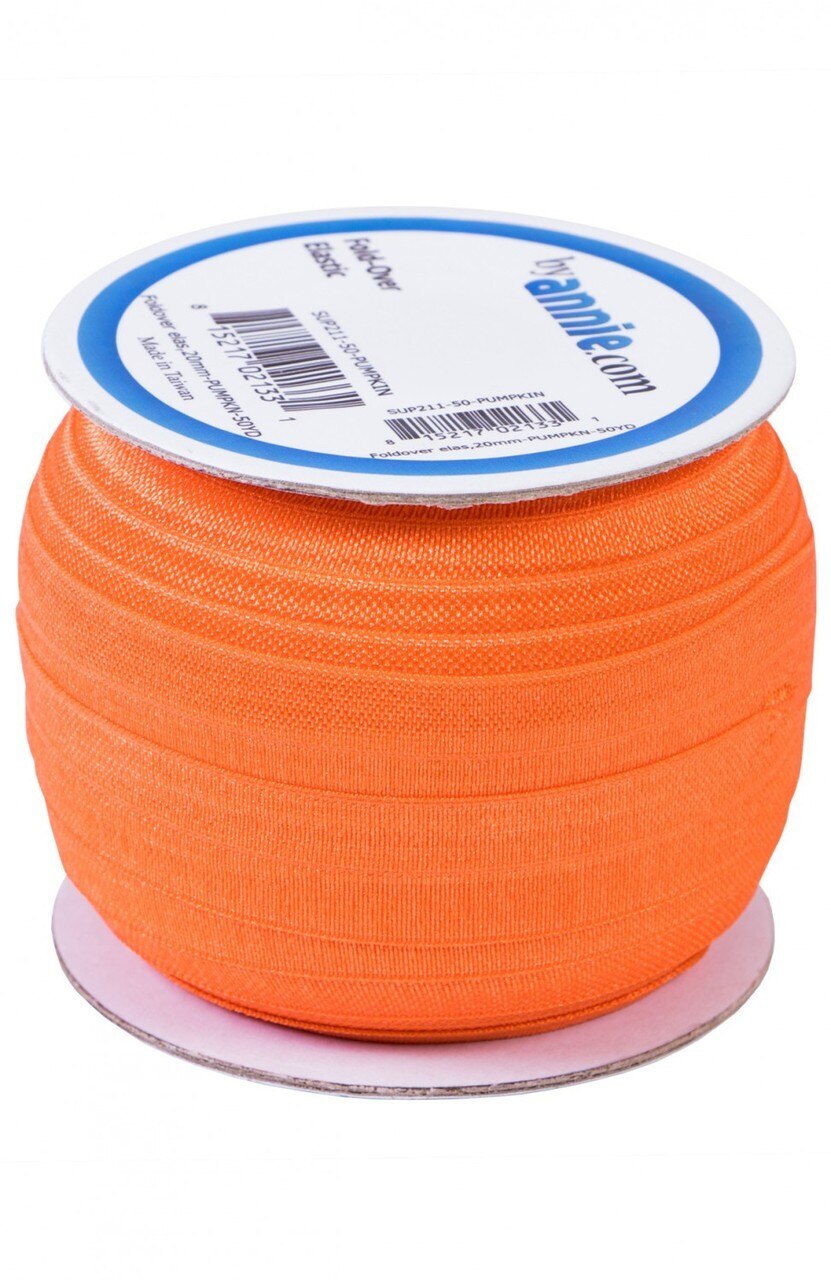 Fold Over Elastic - 19 mm Pumpkin for garments, sewing and bag making projects