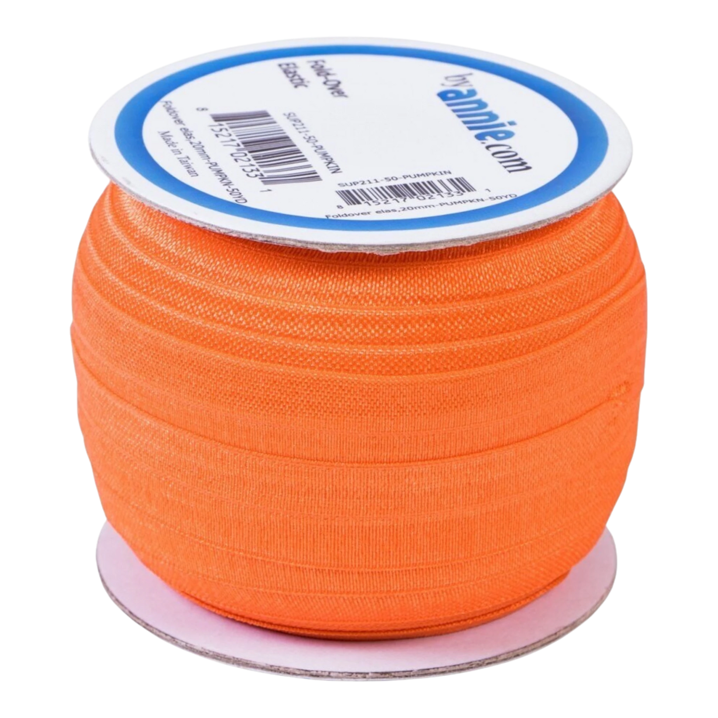 Fold Over Elastic - 19 mm Pumpkin for garments, sewing and bag making projects