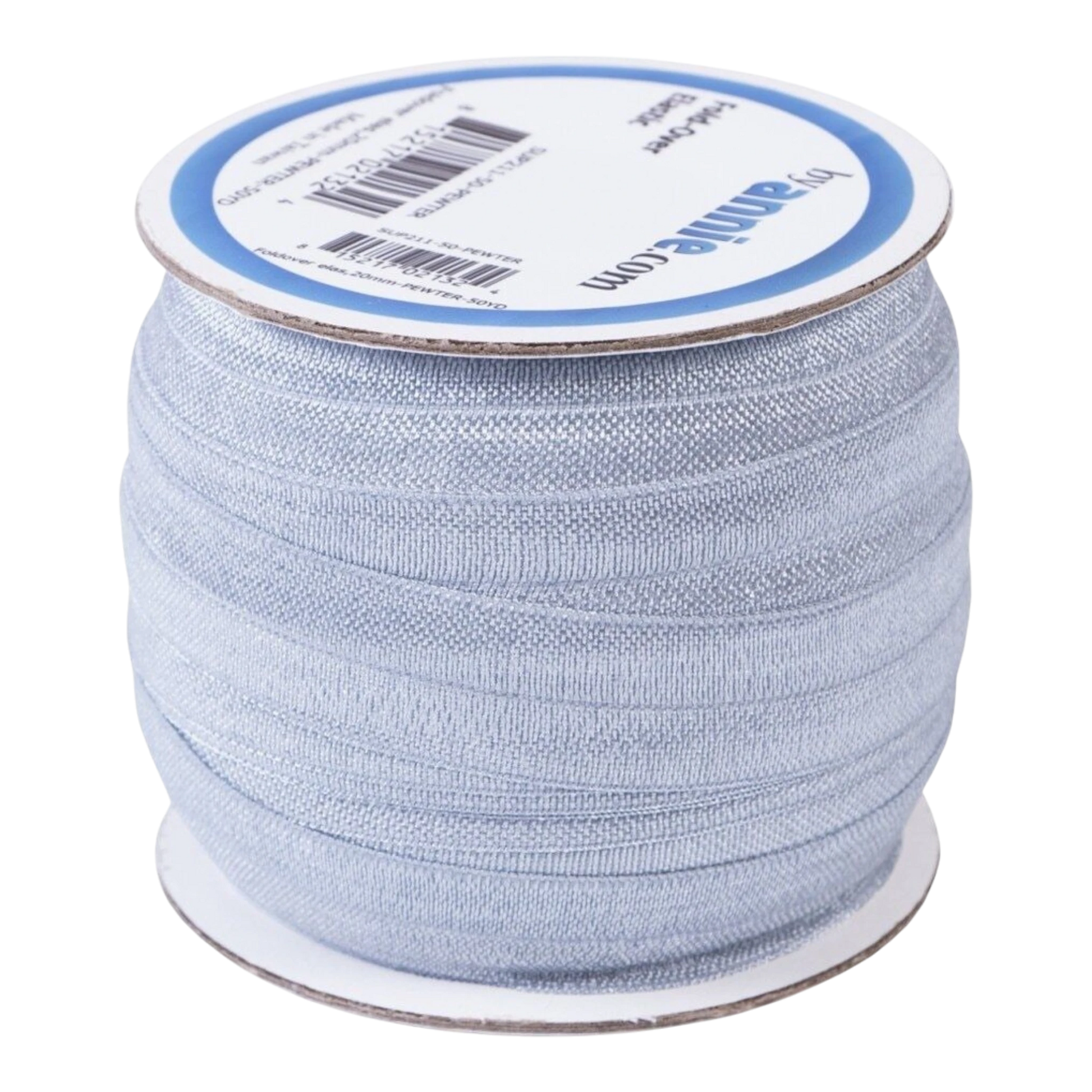 Fold Over Elastic - 19 mm Pewter for garments, sewing and bag making projects