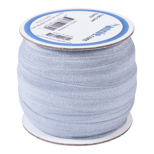 Fold Over Elastic - 19 mm Pewter for garments, sewing and bag making projects