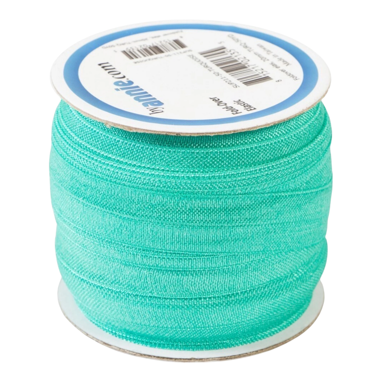 Fold Over Elastic - 19 mm Turquoise for garments, sewing and bag making projects