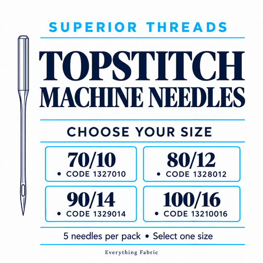 Superior Threads Topstitch Machine Needles - choose 70/10, 80/12, 90/14 or 100/16 - five needles per pack