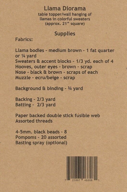 Llama Diorama Applique Table Topper Pattern , quilting and craft projects