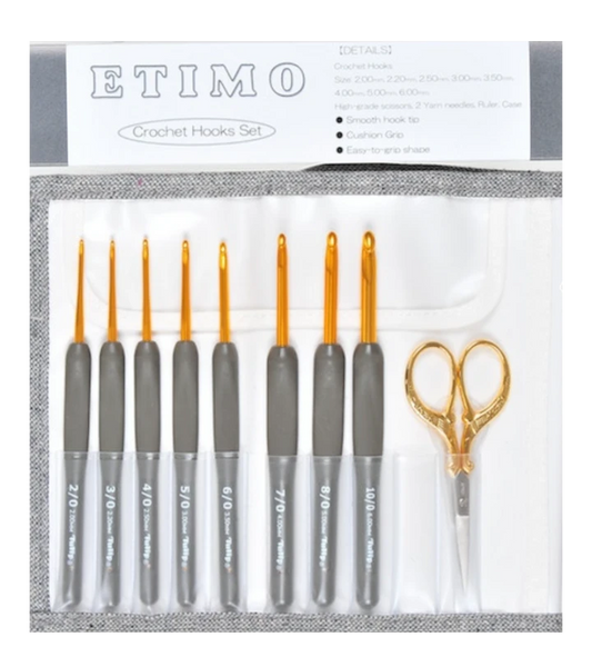 Etimo Crochet Hooks Set Gold - Silver Scissors , quilting and fabric cutting