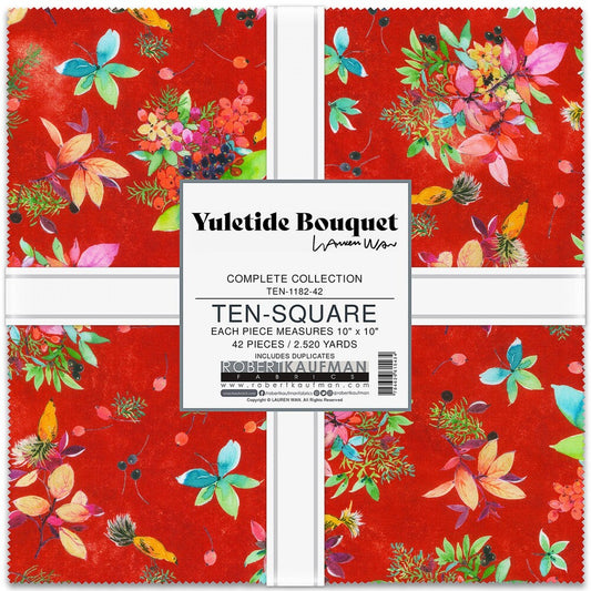 Yuletide Bouquet 254 mm squares - 42pc sewing and quilting product