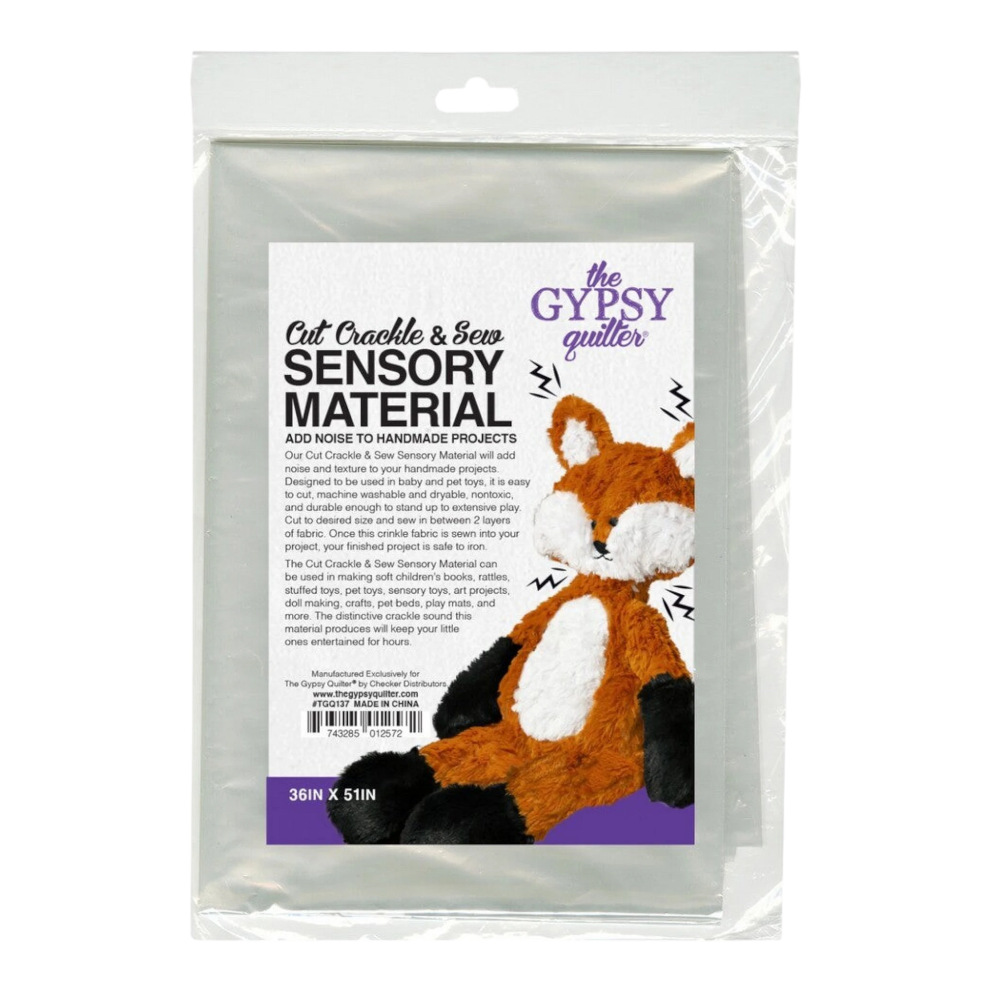 Cut Crackle and Sew Sensory Material sewing and quilting product