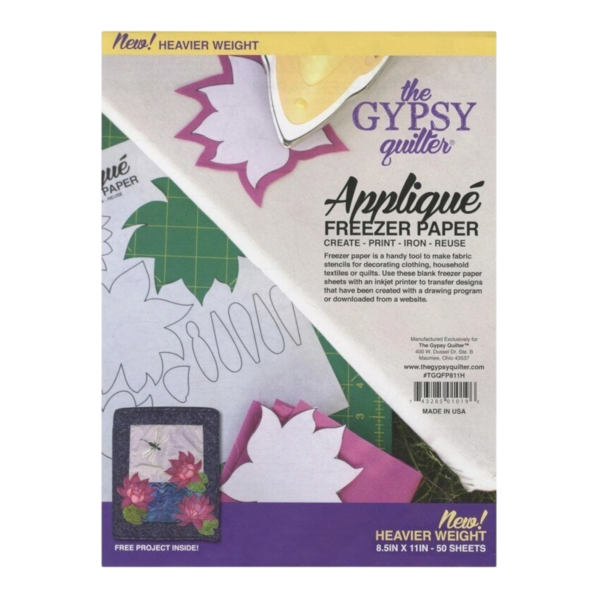 Gypsy Quilter Freezer Paper 216 mm x 279 mm Heavy Weight 50 Pieces , pattern making and craft projects