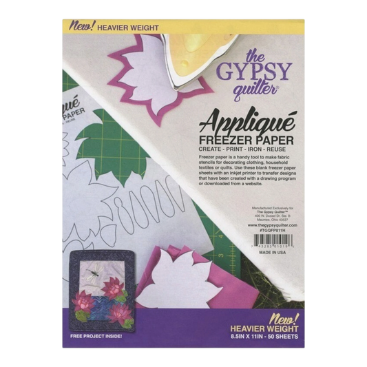 Gypsy Quilter Freezer Paper 216 mm x 279 mm Heavy Weight 50 Pieces , pattern making and craft projects