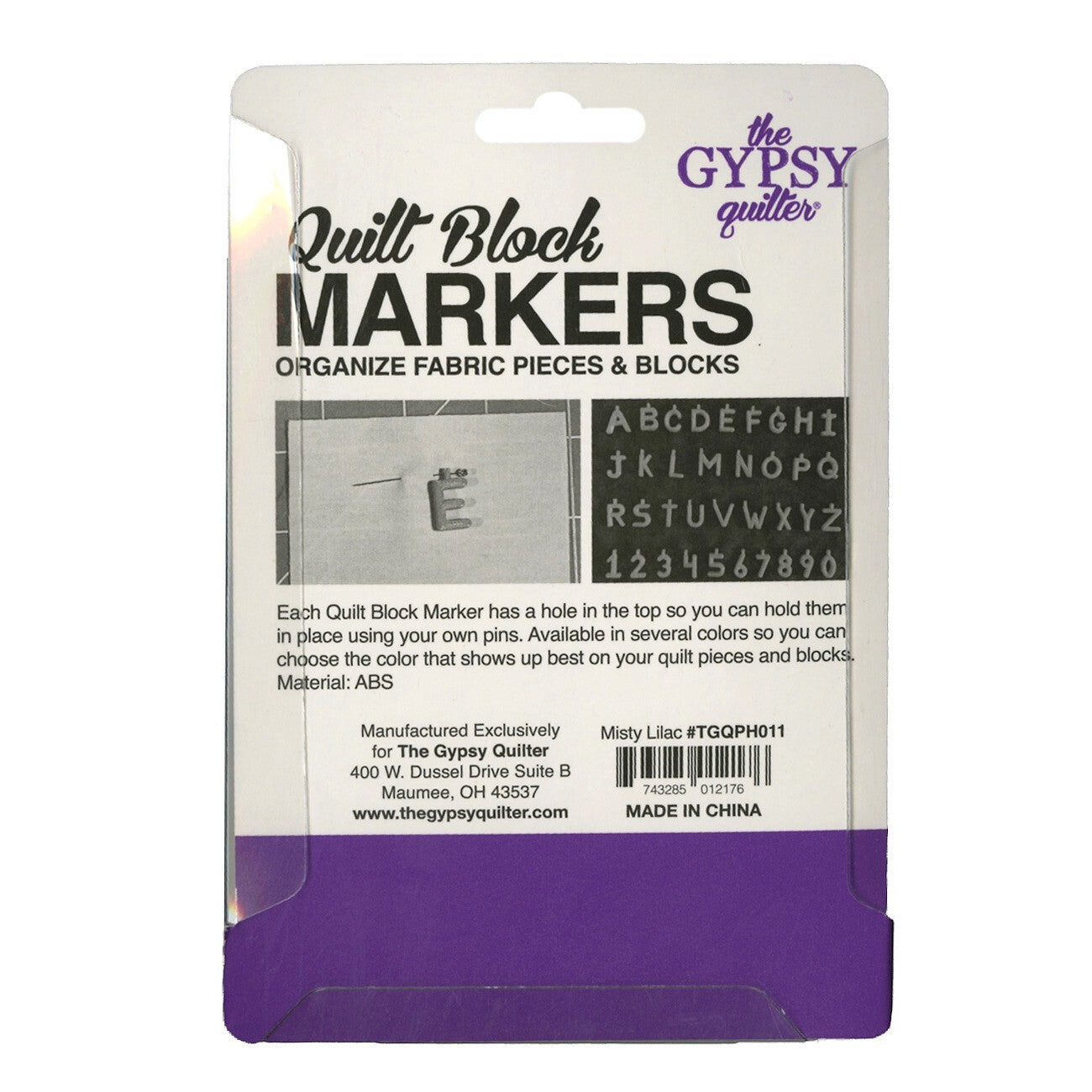 Gypsy Quilter Quilt Block Markers - Misty Lilac , sewing and fabric marking