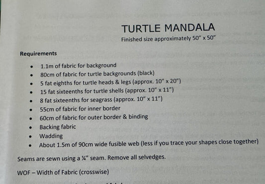 Turtle Mandala Applique Quilt Pattern , quilting and craft projects
