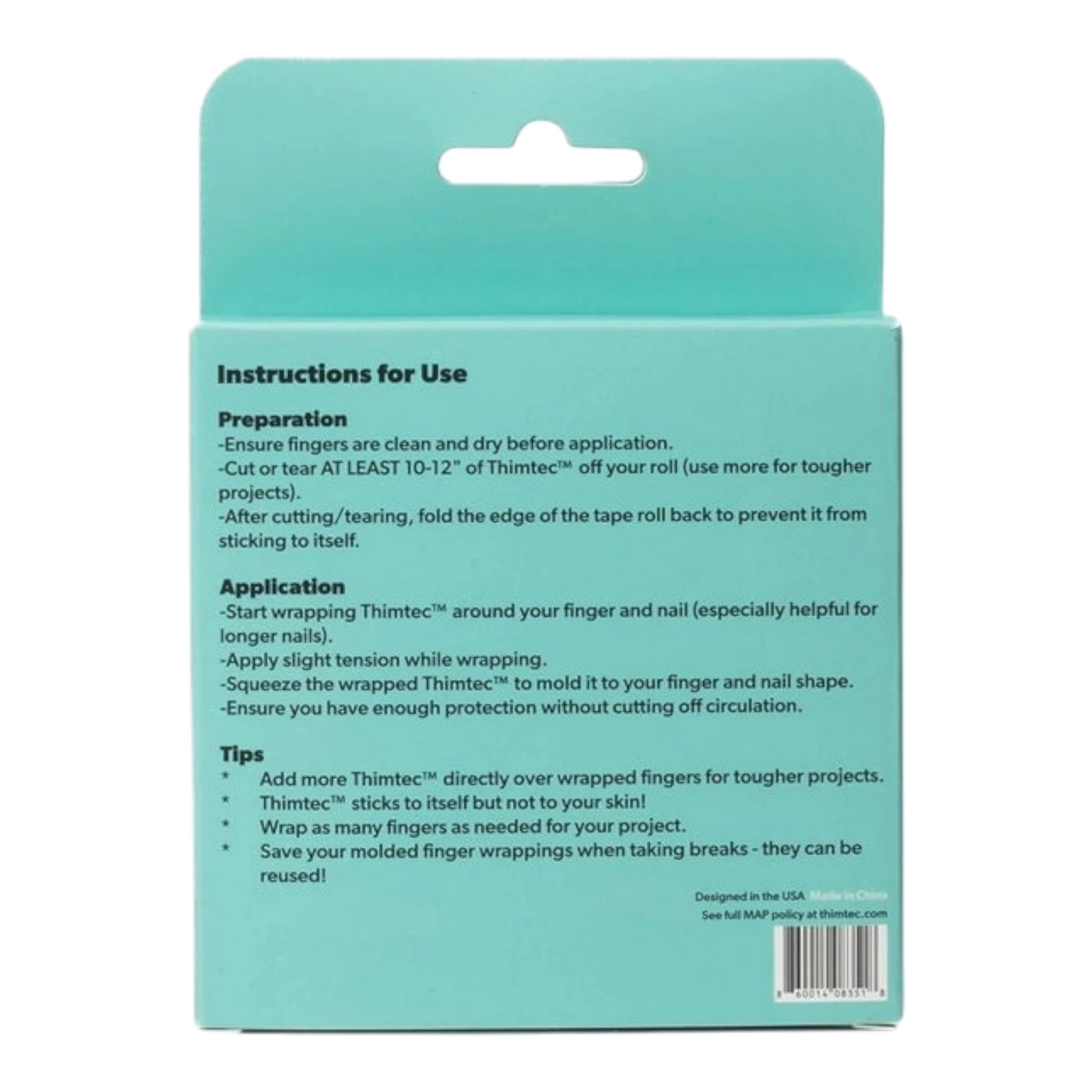 Thimtec Thimble Tape - Acid Wash for hand sewing, quilting and needlework
