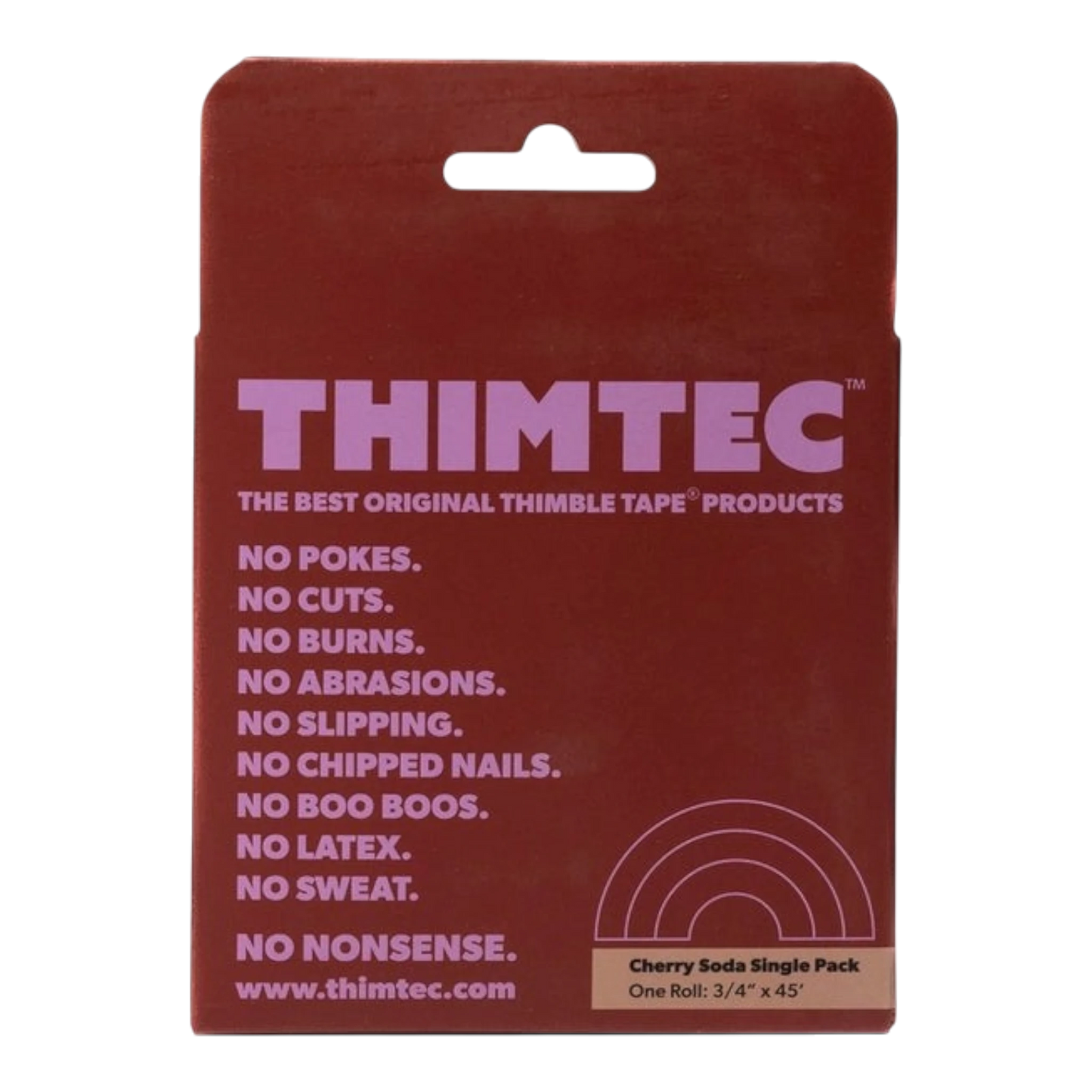 Thimtec Thimble Tape - Cherry Cola for hand sewing, quilting and needlework