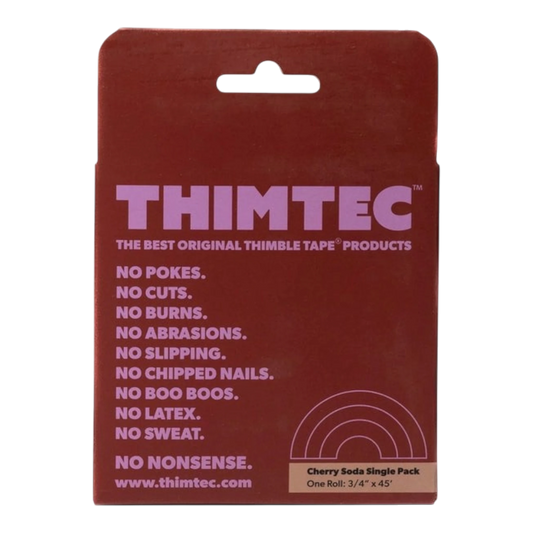 Thimtec Thimble Tape - Cherry Cola for hand sewing, quilting and needlework