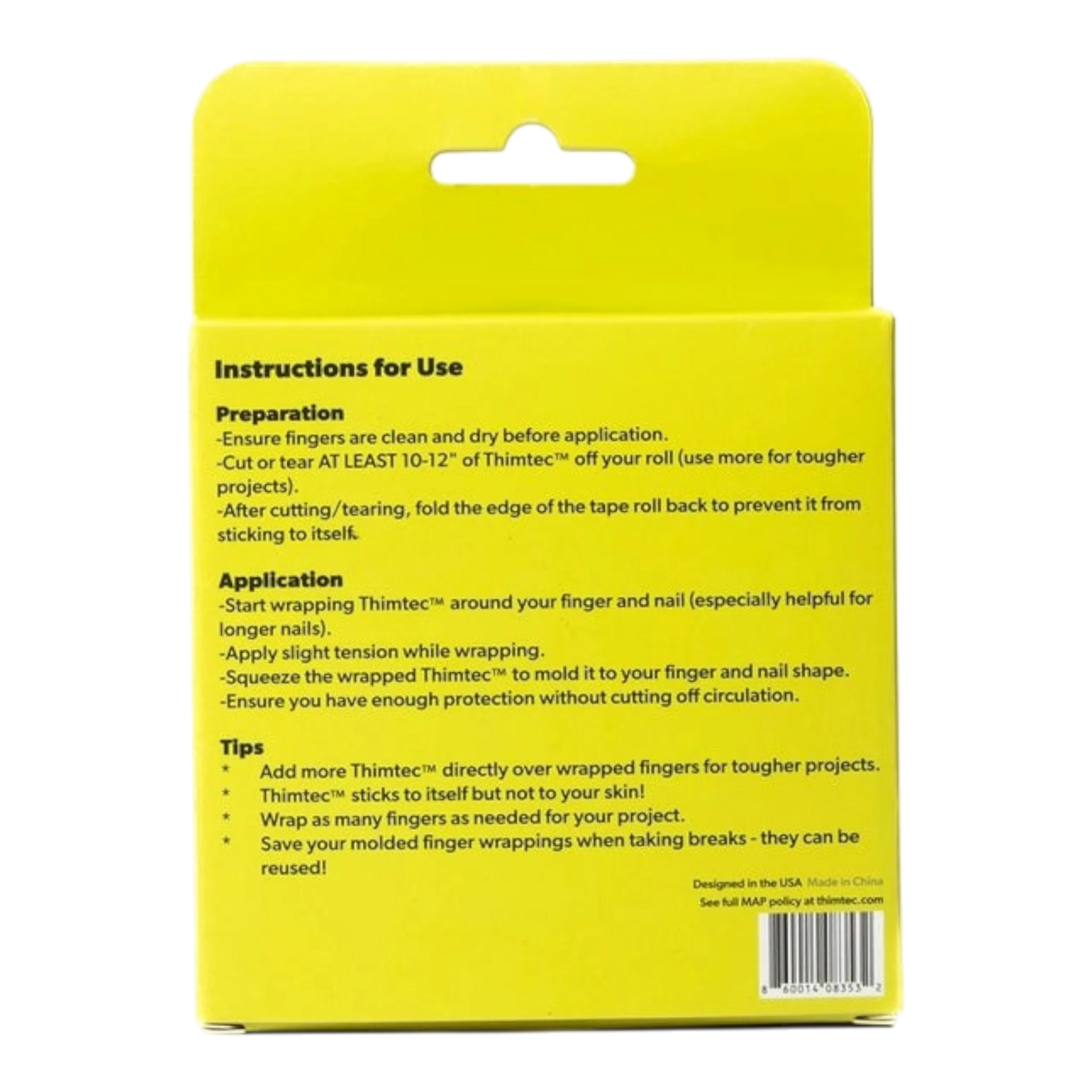 Thimtec Thimble Tape - Caution Tape for hand sewing, quilting and needlework