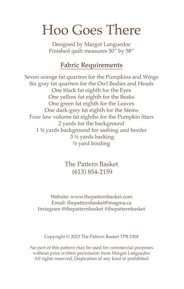 Hoo Goes There Quilt Pattern , quilting and craft projects
