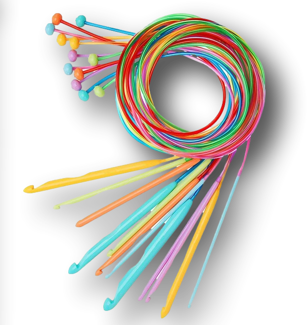 Tunisian Crochet Hook Set with a Tail - 12pc for Tunisian crochet and yarn projects