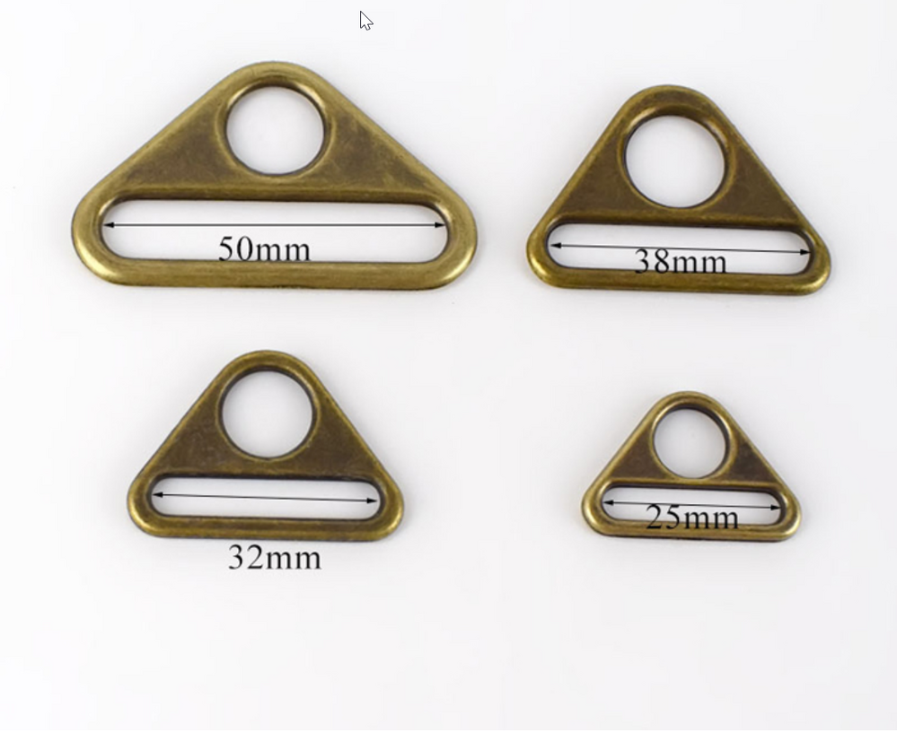 ETF Triangle Rings - Antique 38 mm for bag making and sewing projects