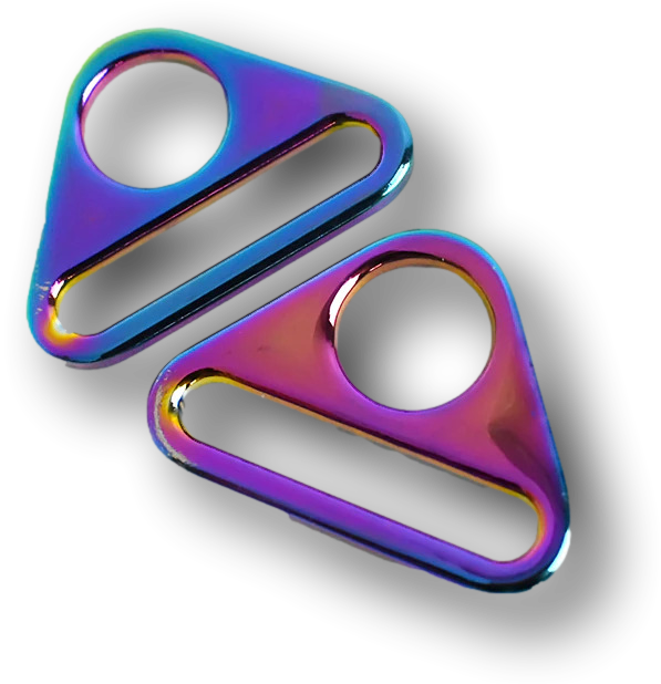 Triangle Rings - Irridescent 32 mm for bag making and sewing projects