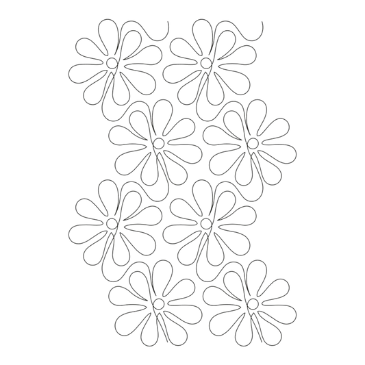 Stencil - Apricot Moons Daisy Doodles Overall for precise cutting, marking and patchwork