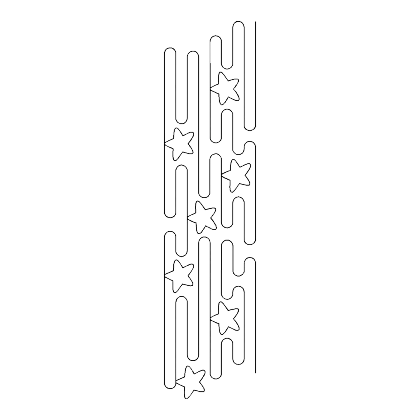 STENCIL - Starz and Bars Border 102 mm for precise cutting, marking and patchwork