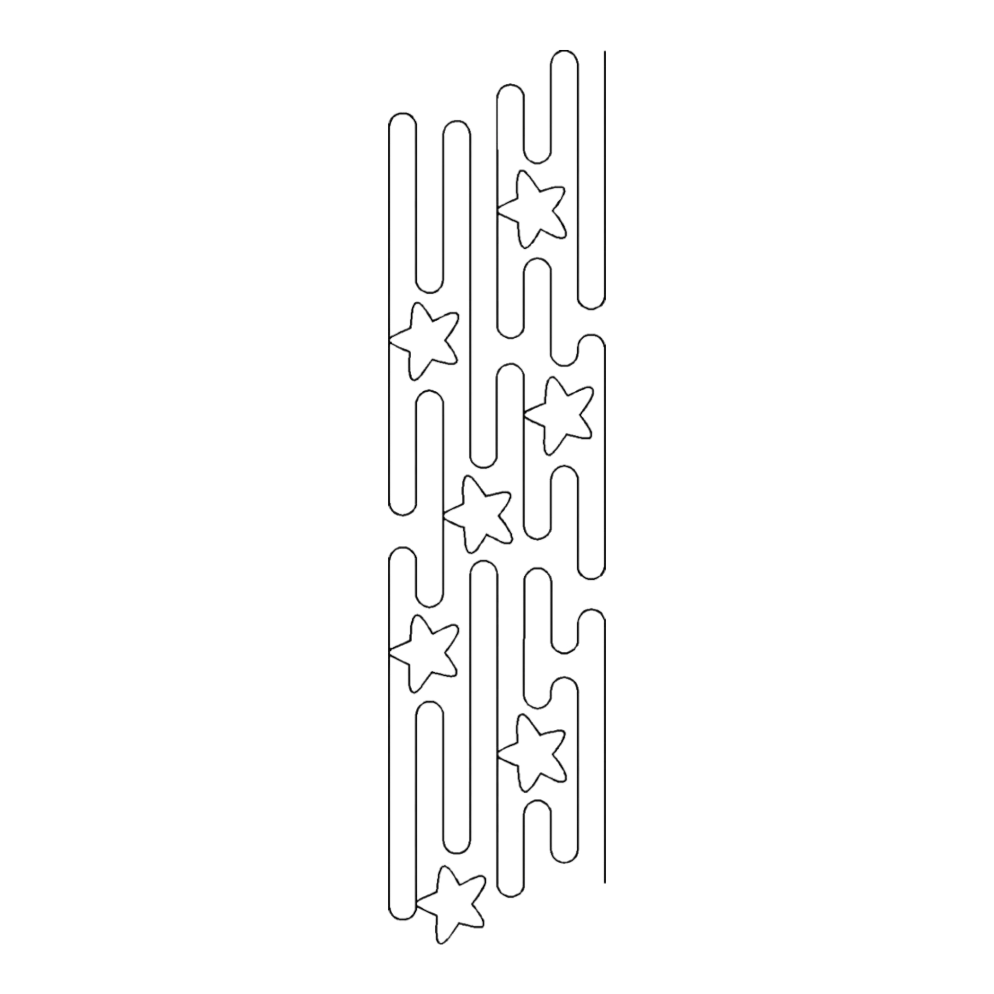 STENCIL - Starz and Bars Border 102 mm for precise cutting, marking and patchwork