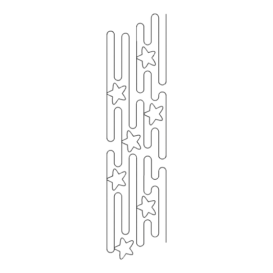 STENCIL - Starz and Bars Border 102 mm for precise cutting, marking and patchwork