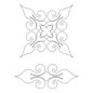 Quilting Stencil Baroque - Double Wedding Ring Block 152 mm for precise cutting, marking and patchwork