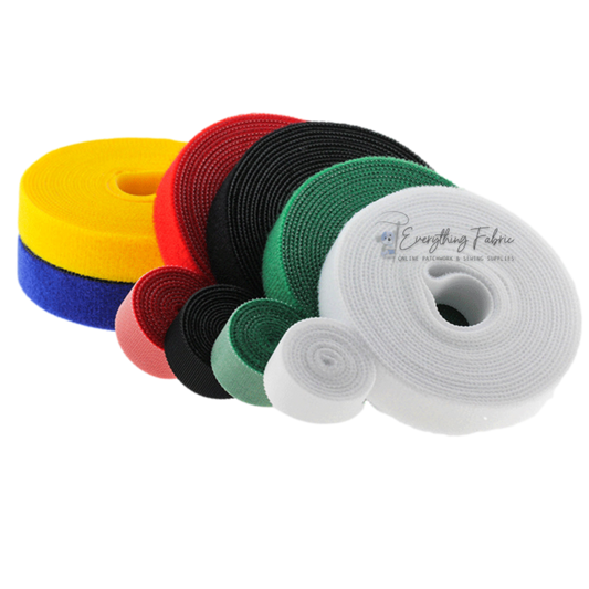 Hook & Loop - Double sided RED 10 mm wide 5 YARD ROLL for closures, bag making and sewing projects