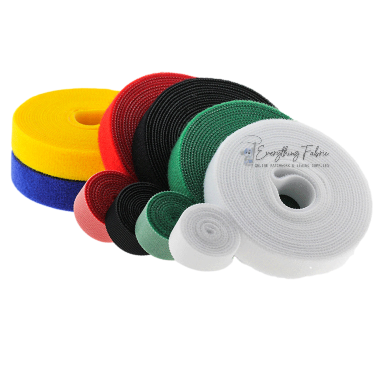 Hook & Loop - Double sided - Black 10 mm wide 1 yARD ROLL for closures, bag making and sewing projects