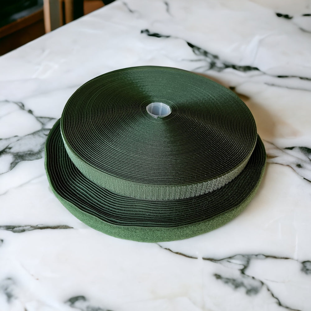 Hook & Loop - Hook n Loop - Forest Green 25 mm for closures, bag making and sewing projects