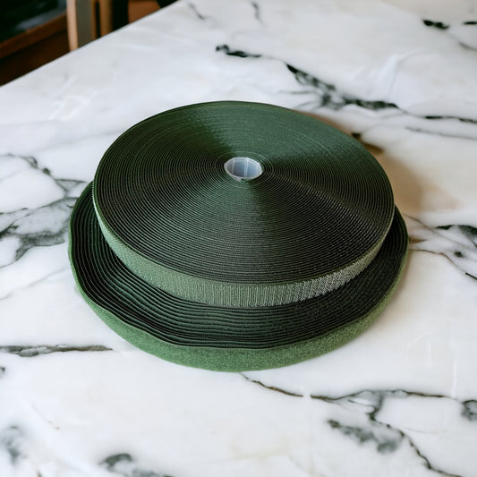 Hook & Loop - Hook n Loop - Forest Green 25 mm for closures, bag making and sewing projects