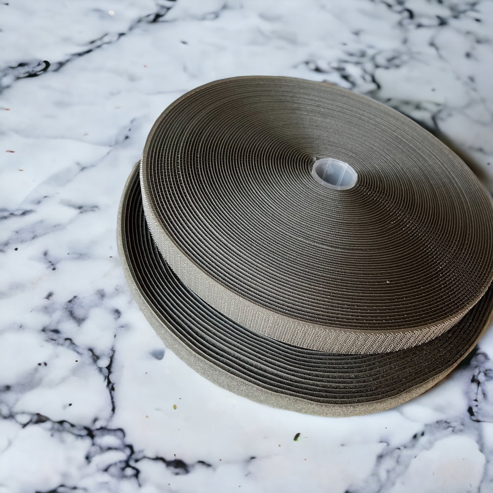 Hook & Loop - Hook n Loop - Dk Grey 25 mm for closures, bag making and sewing projects