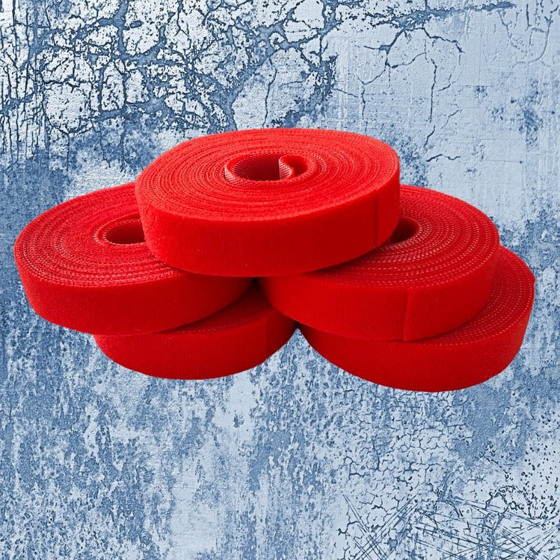 Hook & Loop - Double Sided Red - 20 mm wide for closures, bag making and sewing projects