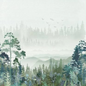 Tree Line - Bluegrass Panel for patchwork, quilting and sewing