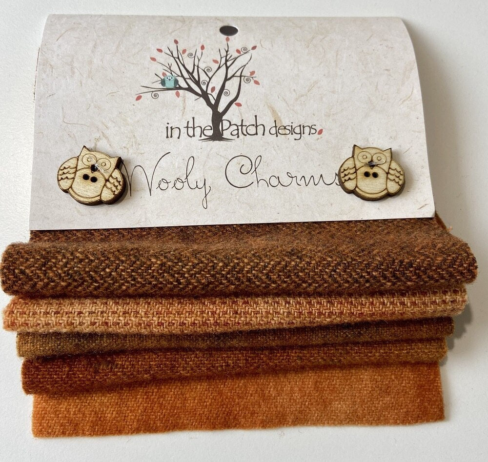 Wooly Charms Burnt Orange - 5 in x 5 in - 5 pc