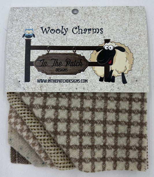 Wooly Charms Tans 127 mm x 127 mm - 5pc sewing and quilting product