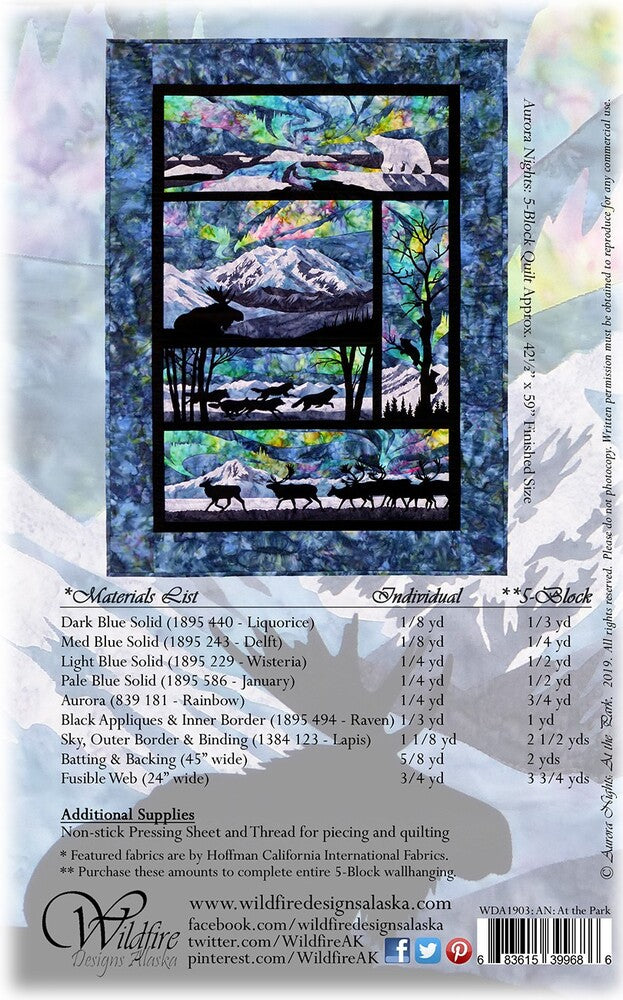 Aurora Nights: At the Park Wall Hanging Pattern , quilting and craft projects