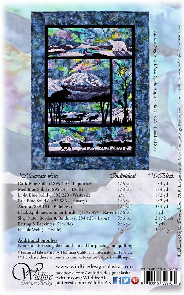 Aurora Nights: In the Arctic Wall Hanging Pattern , quilting and craft projects