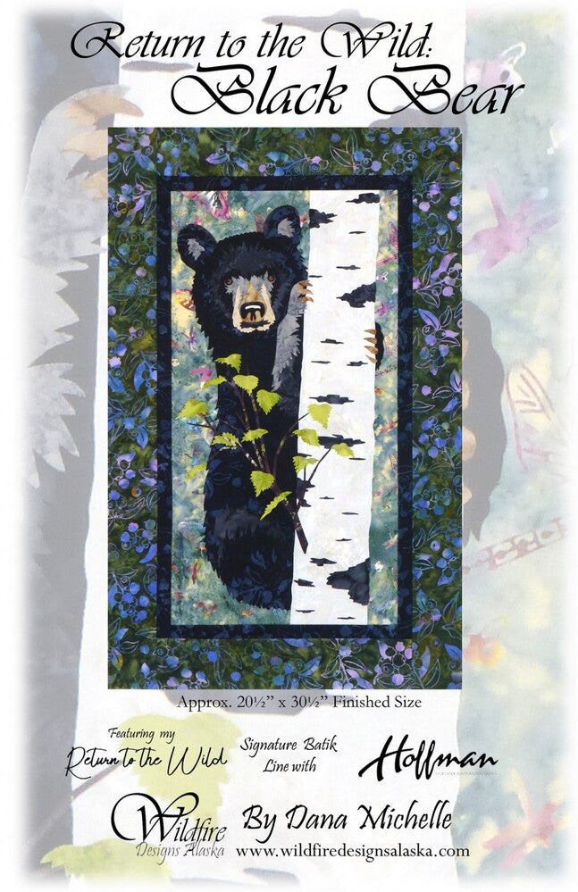 Return to the Wild: Applique Black Bear Wall Hanging Pattern , quilting and craft projects