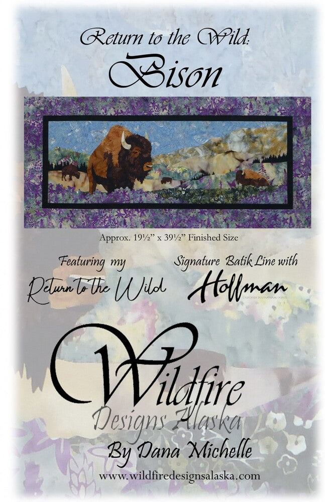 Return to the Wild:Applique Bison Wall Hanging Pattern , quilting and craft projects