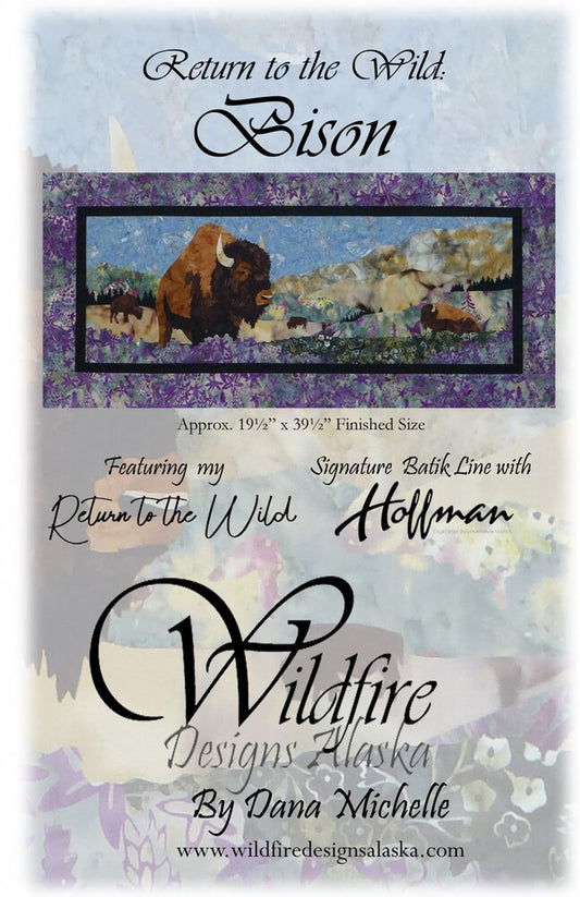 Return to the Wild:Applique Bison Wall Hanging Pattern , quilting and craft projects