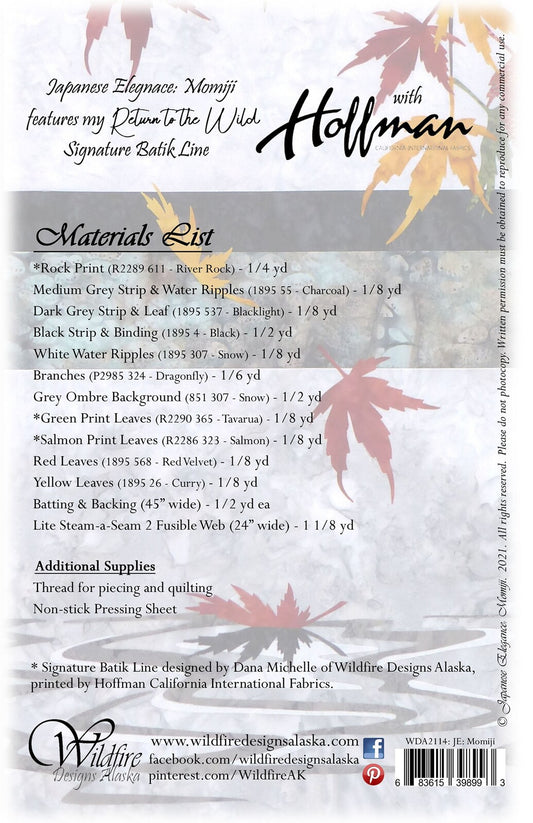 Japanese Elegance: Momiji Applique Pattern , quilting and craft projects