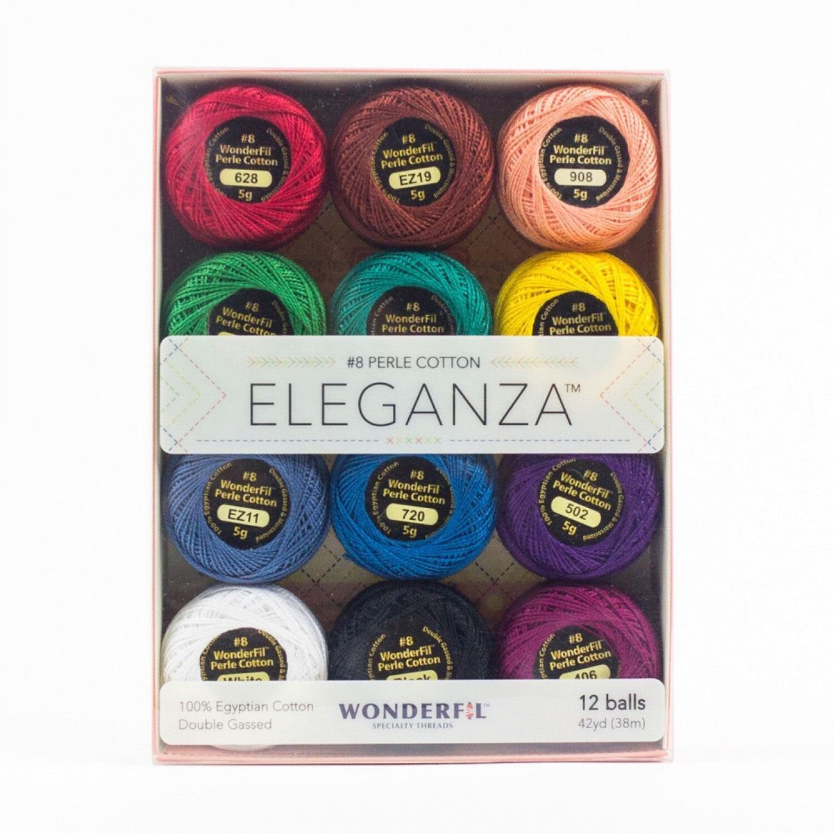 WonderFil Eleganza 8wt 12-Ball Set KALEIDOSCOPE