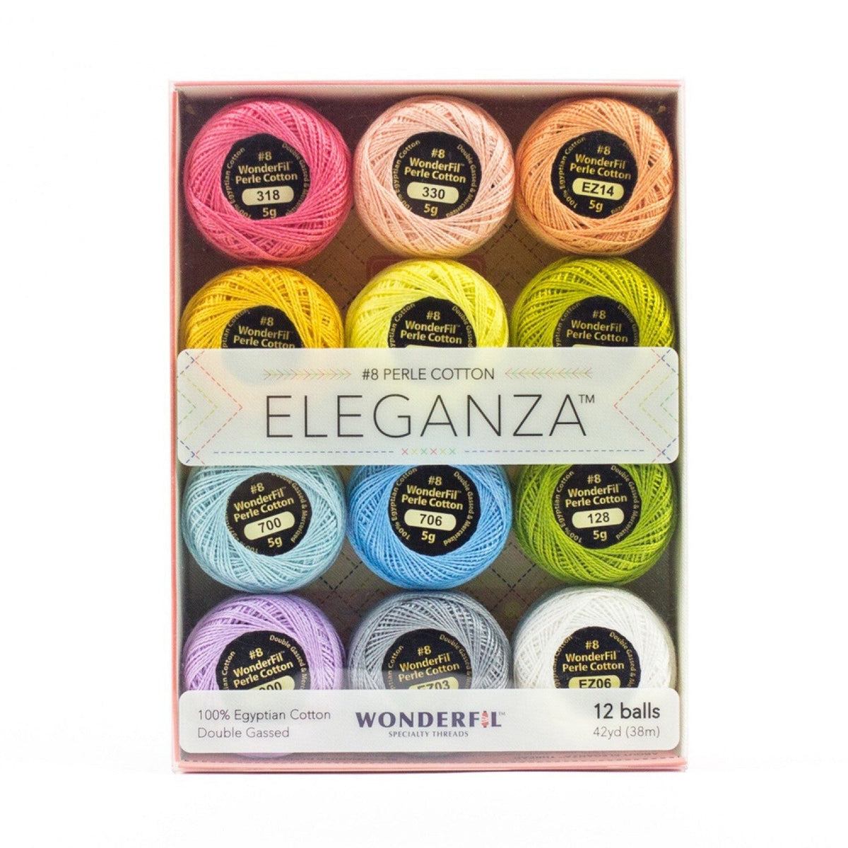 WonderFil Eleganza 8wt 12-Ball Set PASTELS